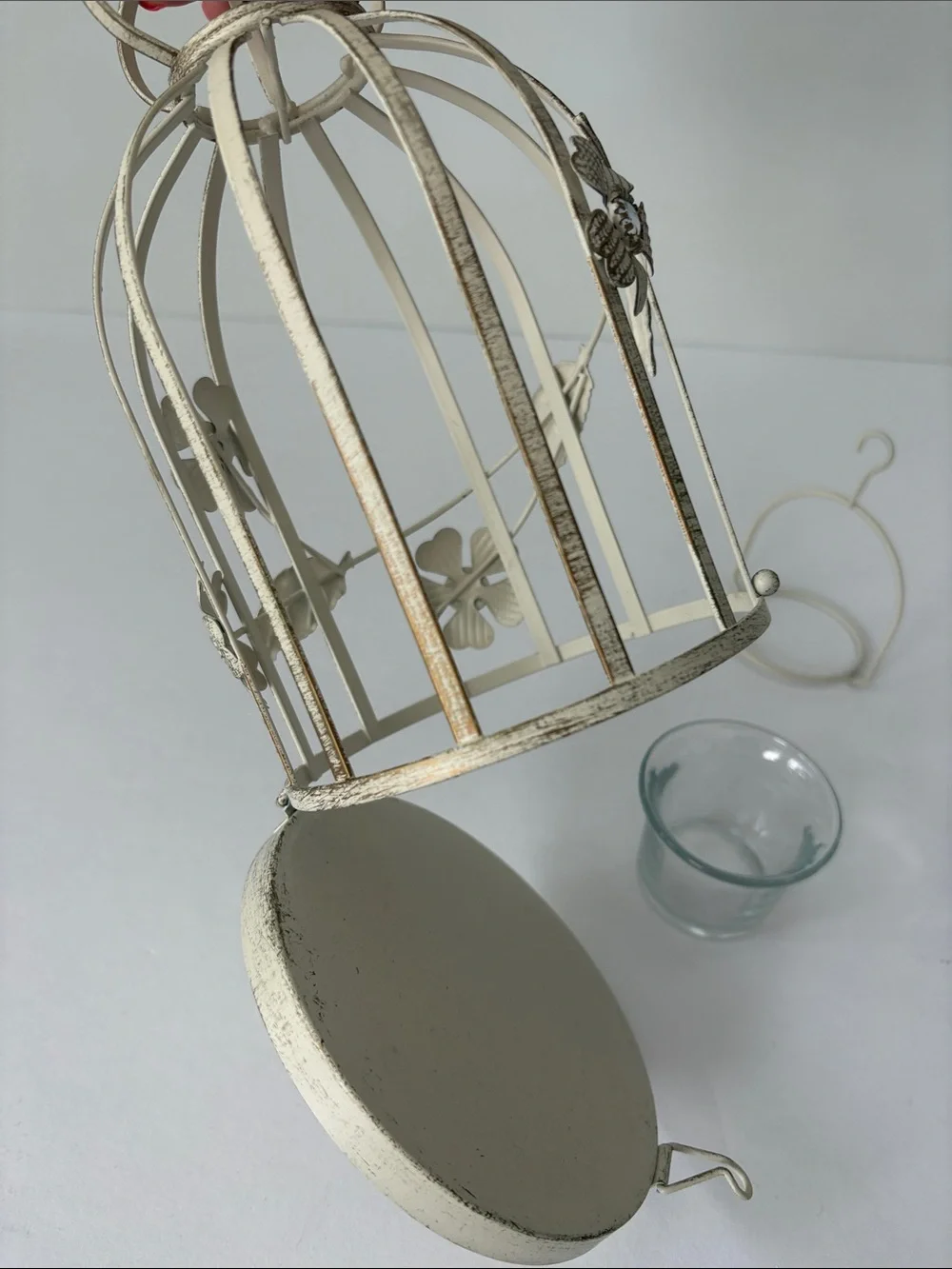 Pier 1 Imports Birdcage Lantern Candle Holder Bird Finial 11